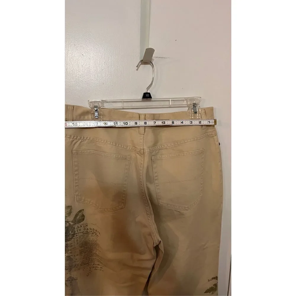 LAUREN RALPH LAUREN JEANS CO.  LETTER PRINT NATURAL HIGH RISE SLIMING PANTS SZ 1